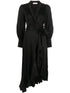 Silk Wrap Midi Dress